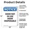 Signmission Door Not In Use Door Inoperable, 10 in W x Rectangle, Plastic OS-2PACK-NS-P-1014-V-11514 - alternate 6